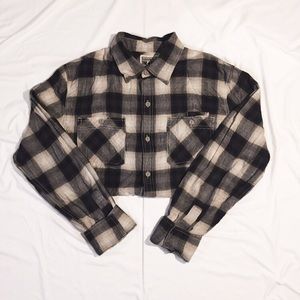 Black & White Converse Button Up Plaid Flannel